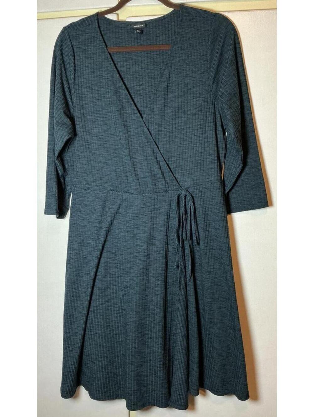 Torrid Wrap Dress Women's Size 1 XL Blue Knee Length